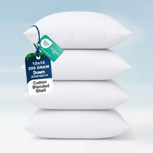 Weaves & Knits Knits 12" x 12" Decorative Soft Pillow Inserts for Couch and Bed (Pack of 4, White)