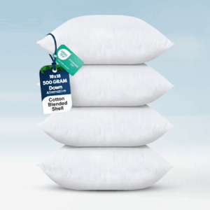 Weaves & Knits 18" x 18" Decorative Pillow Inserts (Pack of 4, White) for Bed and Couch