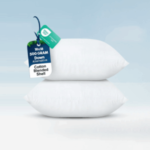 Weaves & Knits 18" x 18" Decorative Pillow Inserts (Pack of 2, White) for Bed and Couch