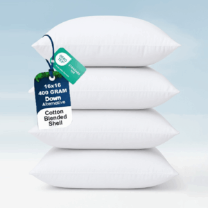 Weaves & Knits Knits 16"" x 16" Decorative Soft Pillow Inserts for Couch and Bed (Pack of 4, White)